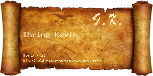 Ihring Kevin névjegykártya